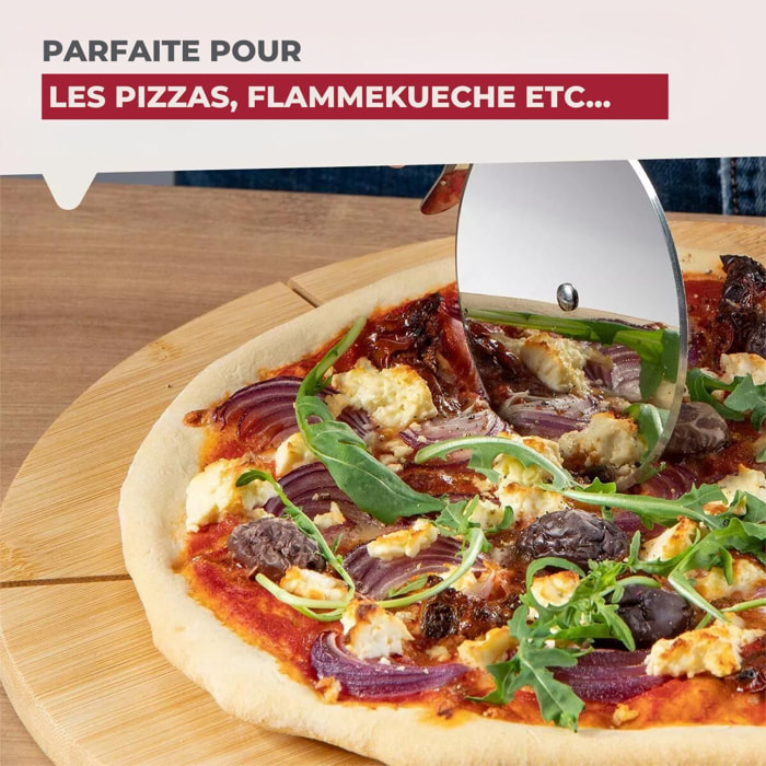 Ensemble de 2 Planches à pizza avec rainures de coupe, Ø 32 cm