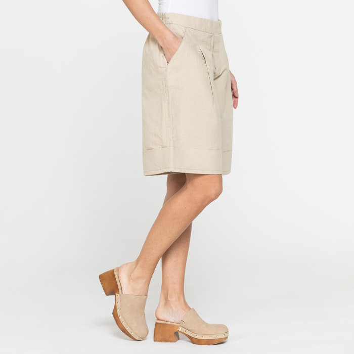 BERMUDA IN MISTO LINO COMFORT FIT