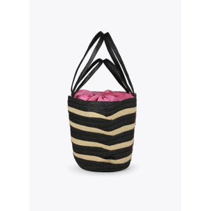 Borsa a cesta righe "Call me Lola"