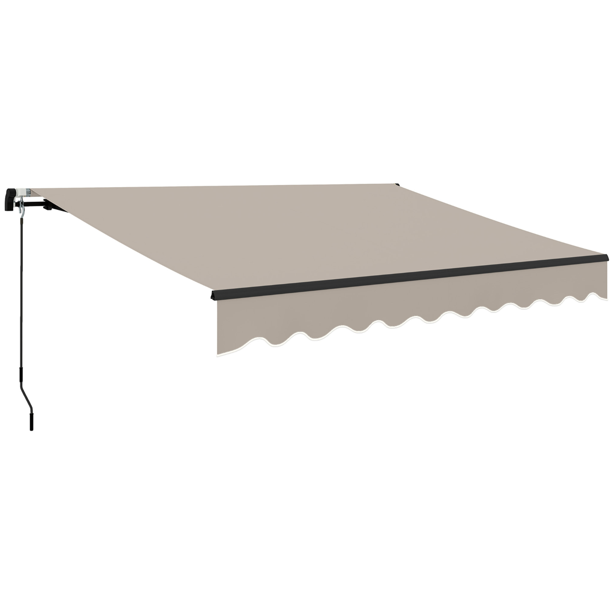 Toldo Manual Retráctil 360x220 cm Toldo para Balcón con Manivela de Aluminio 3 Brazos y Protección UV30+ Toldo Enrollable de Exterior para Jardín Terraza Ventanas Crema