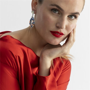 Pendientes con Cristal Multicolor acabado plata