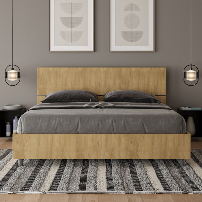Letto senza rete 160x200 testata inclinata quercia Demas