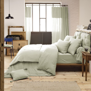 Drap housse - bonnet:30cm - 100% gaze de coton vert d'eau