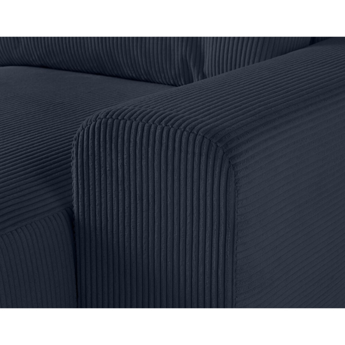 Garance - canapé modulable d'angle gauche - 8 places - en velours côtelé - Bleu nuit