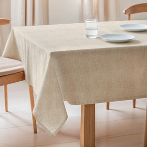 Nappe jacquard unie antitache INDRA BEIGE