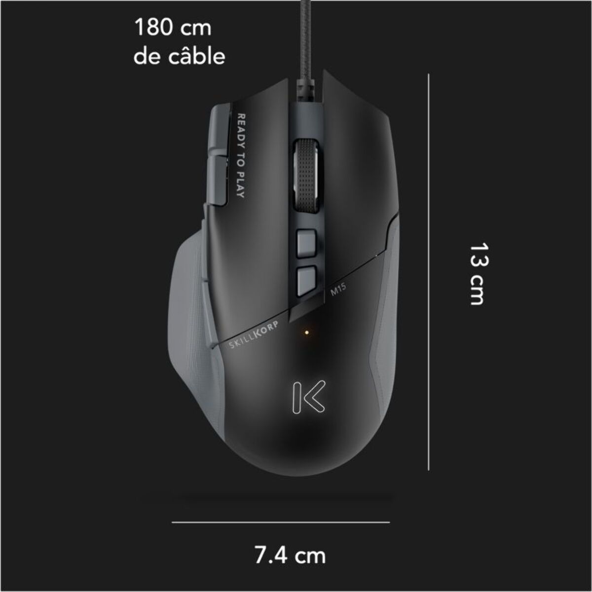 Souris Gamer Filaire SKILLKORP M15 NOIRE V2 Progress