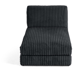 Jasper - module méridienne - en fausse fourrure côtelée - Gris Anthracite