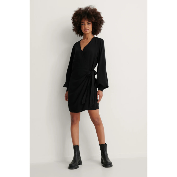 Overlap LS V-Neck Dress Vestiti corti Nakd