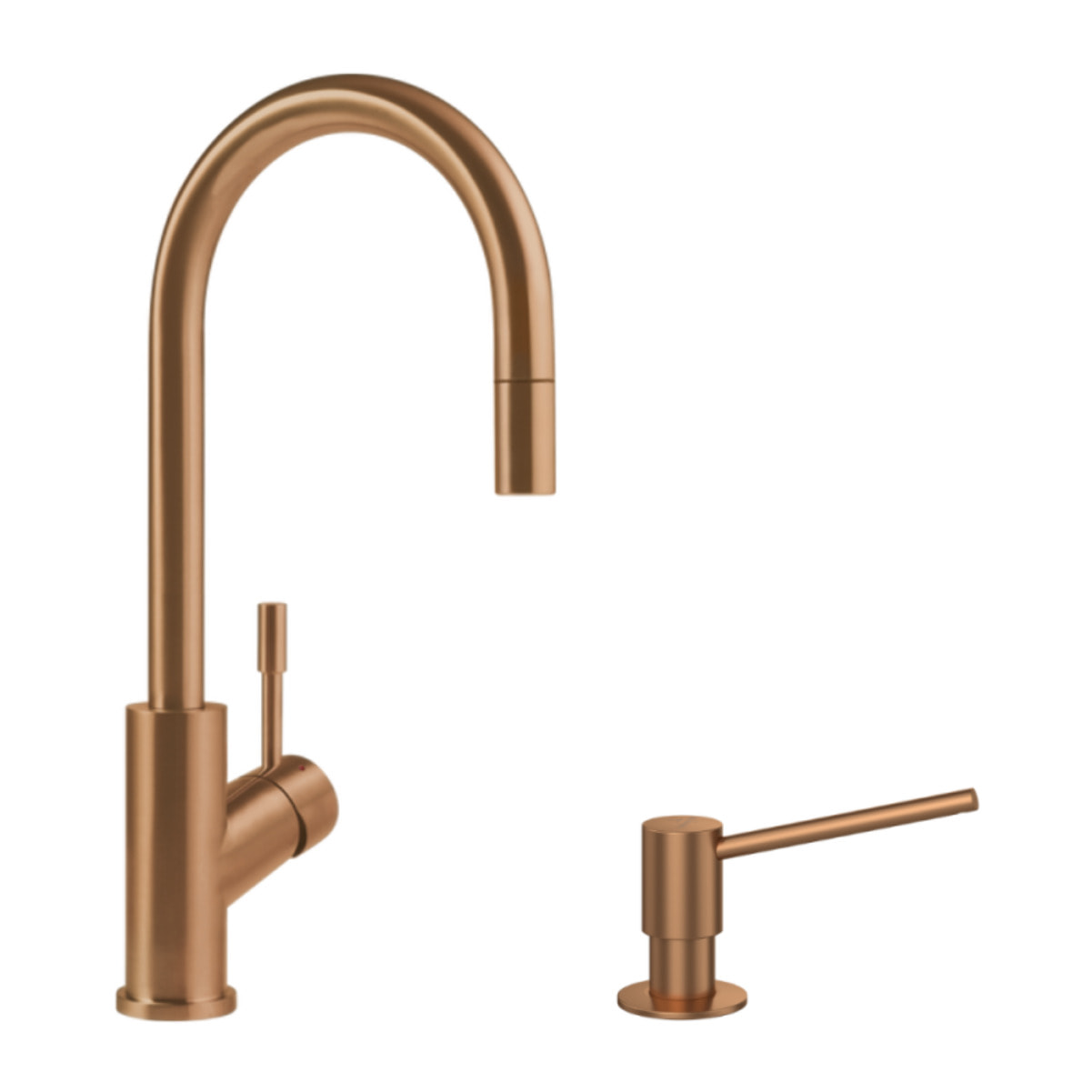 Robinet cuisine Umbrella flex + Distributeur de savon Bronze