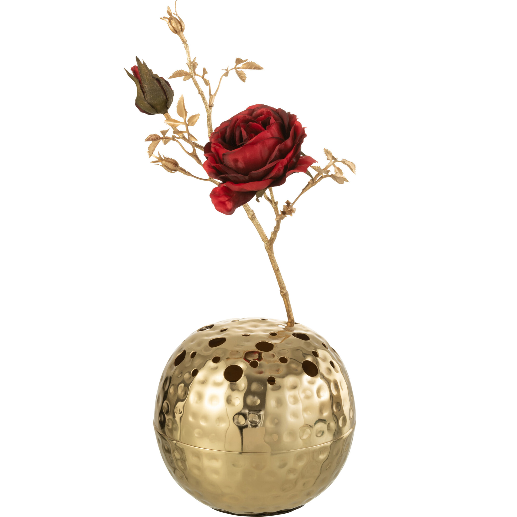 J-Line Vase Boule Avec Trous Metal Or Small