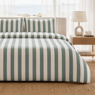 Parure housse de couette 100% percale de coton rayures verticales - TALAM