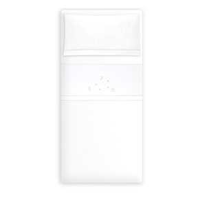 Triptico Minicuna 100% Alg Don Algodon Estrellas Luna Bco/Gris
