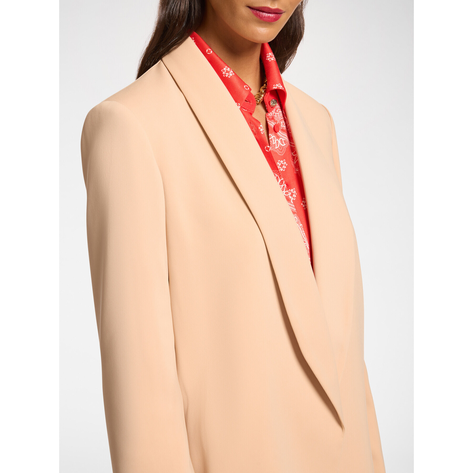 Elena Mirò - Blazer con cuello chal - Beige