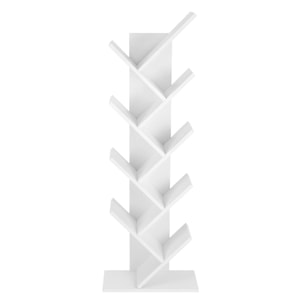 Libreria a Albero con 8 Ripiani in Legno Bianco