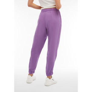 Pantaloni donna in twill lyocell con impuntura centrale