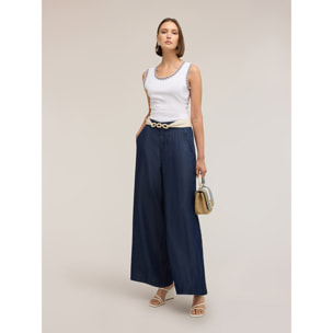 Motivi - Jeans palazzo en denim lyocell - Azul