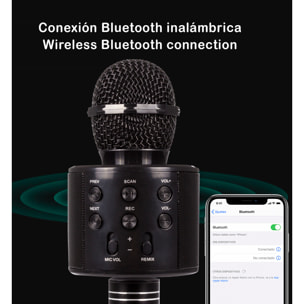 Microfono Karaoke multifunzione con luci e altoparlante integrato.