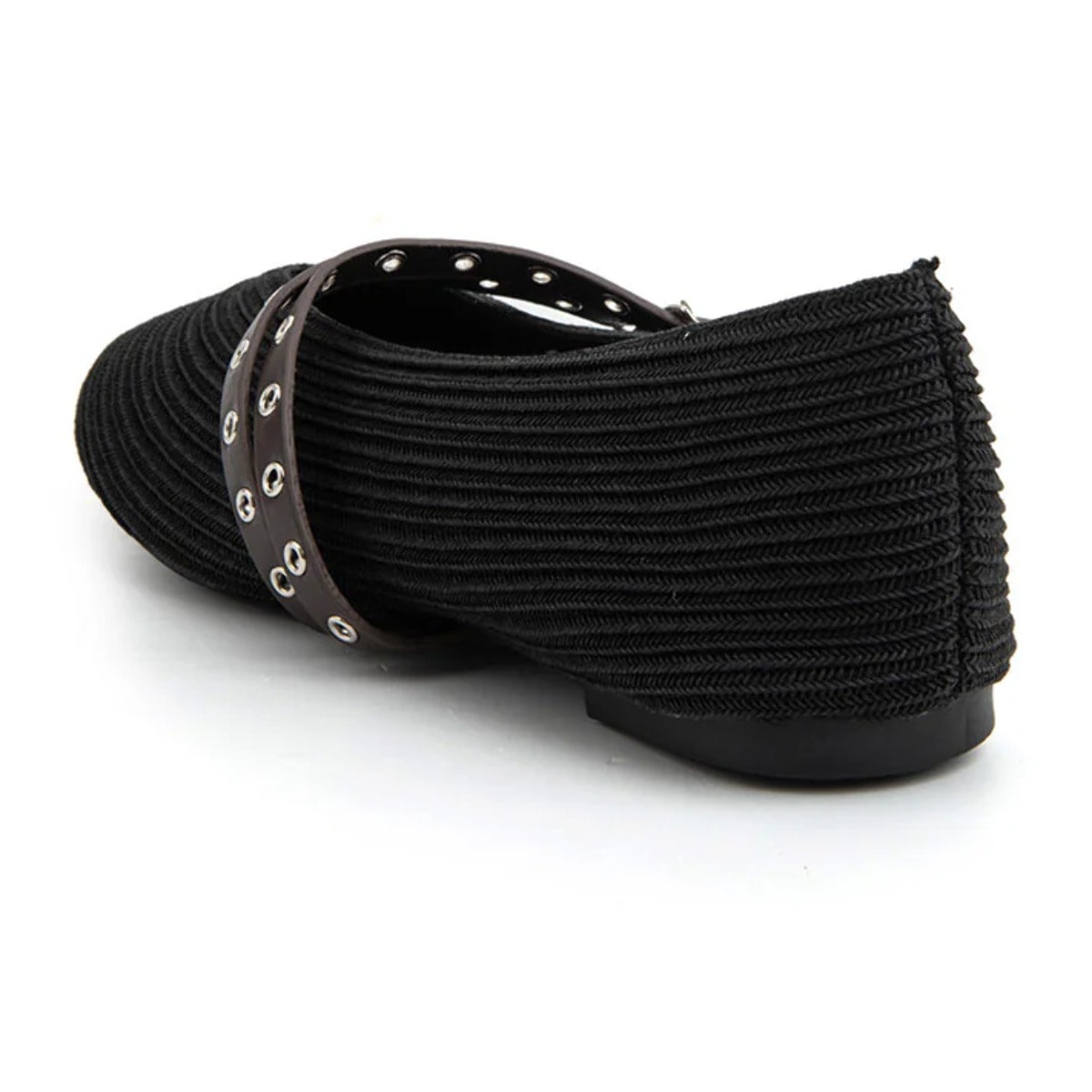 Ballerina rock-edge con punta stondata - NERO