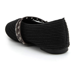 Ballerina rock-edge con punta stondata - NERO