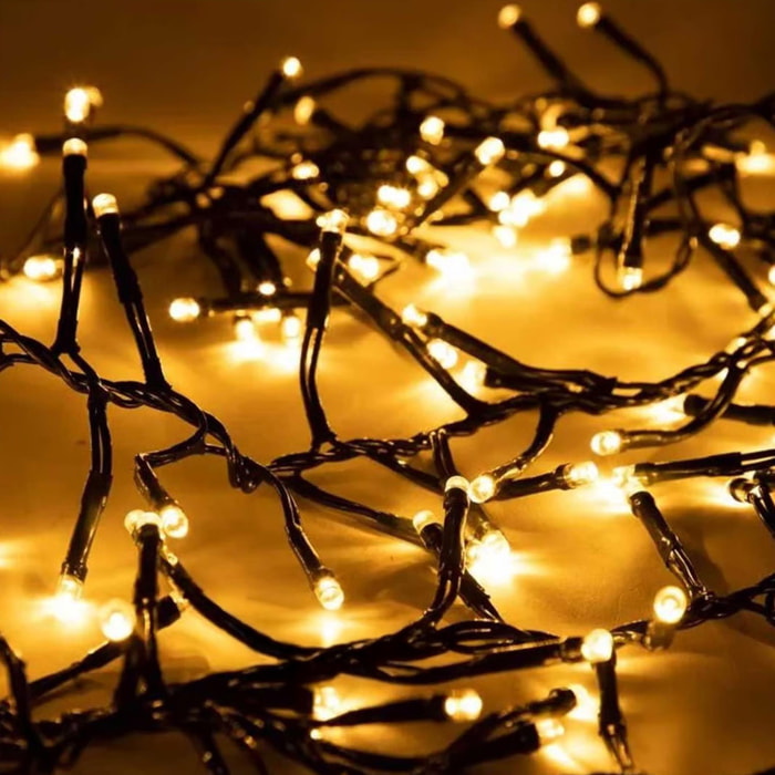 guirnaldas con 120 luces led en blanco cálido - cable 3m