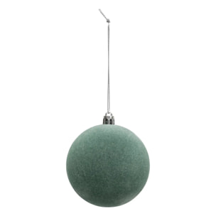 Boule de Noël pailletté vert x9 80mm