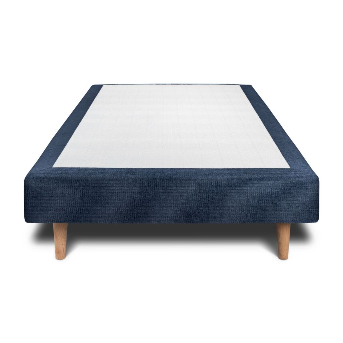 Lit avec tête de lit tapissée tissu et sommier tapissier ep14