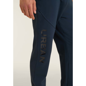 Pantaloni regular in felpa con stampa lucida e cuciture