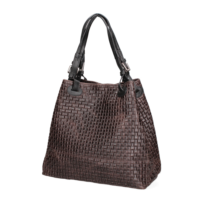 Borsa Shopper da donna In Vera pelle Made in Italy 32x29x17 cm