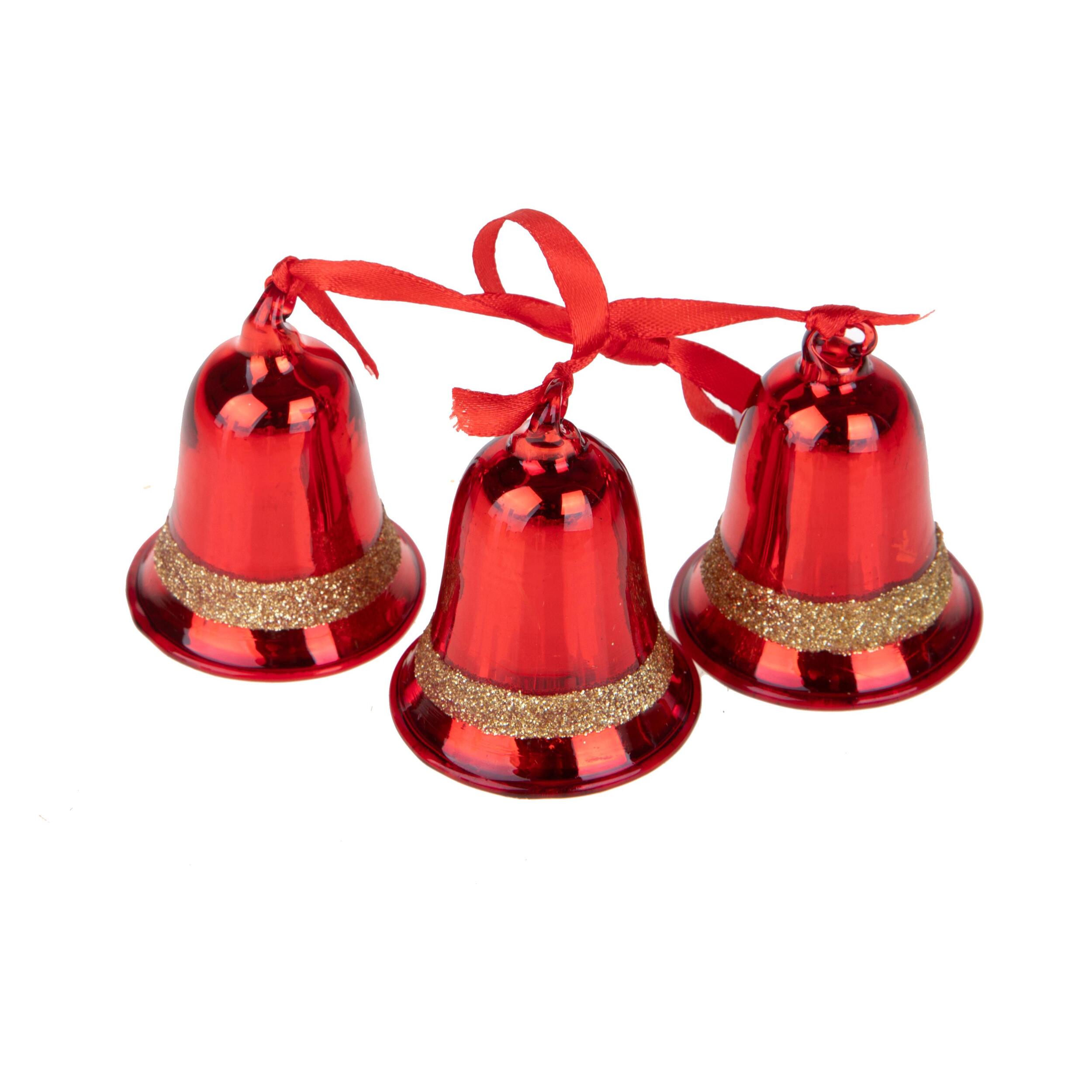 Campanelle natale - Pezzi 6 - 4,6xH6x4,6cm - Bianchi Dino SpA