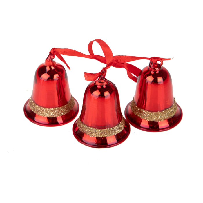 Campanelle natale - Pezzi 6 - 4,6xH6x4,6cm - Bianchi Dino SpA