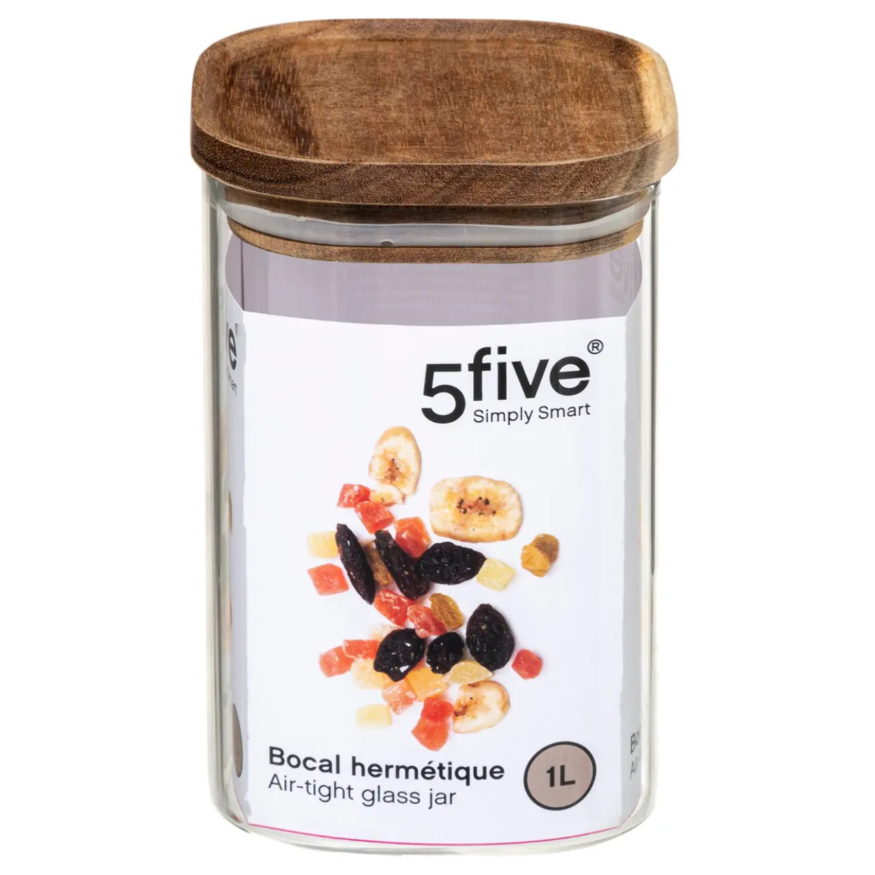 Bocal verre couvercle acacia "Hermet" 0.9L