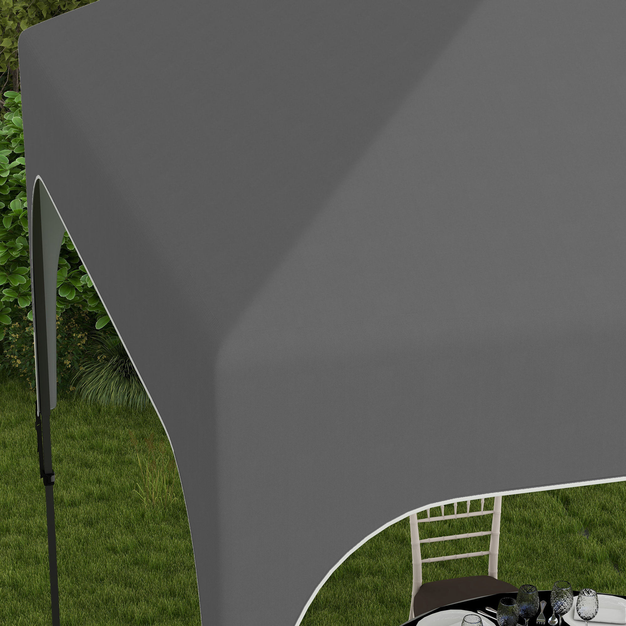 Tonnelle barnum automatique pop-up dim. 2,53L x 2,53l x 2,68H m hauteur réglable nombreux accessoires inclus acier oxford gris