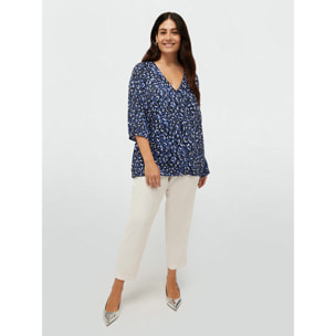 Fiorella Rubino - Blusa animalier - Blu