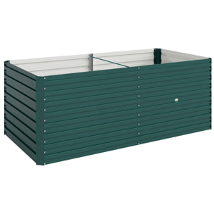 Carré potager jardinière dim. 160L x 80l x 60H cm tôle d'acier ondulée vert