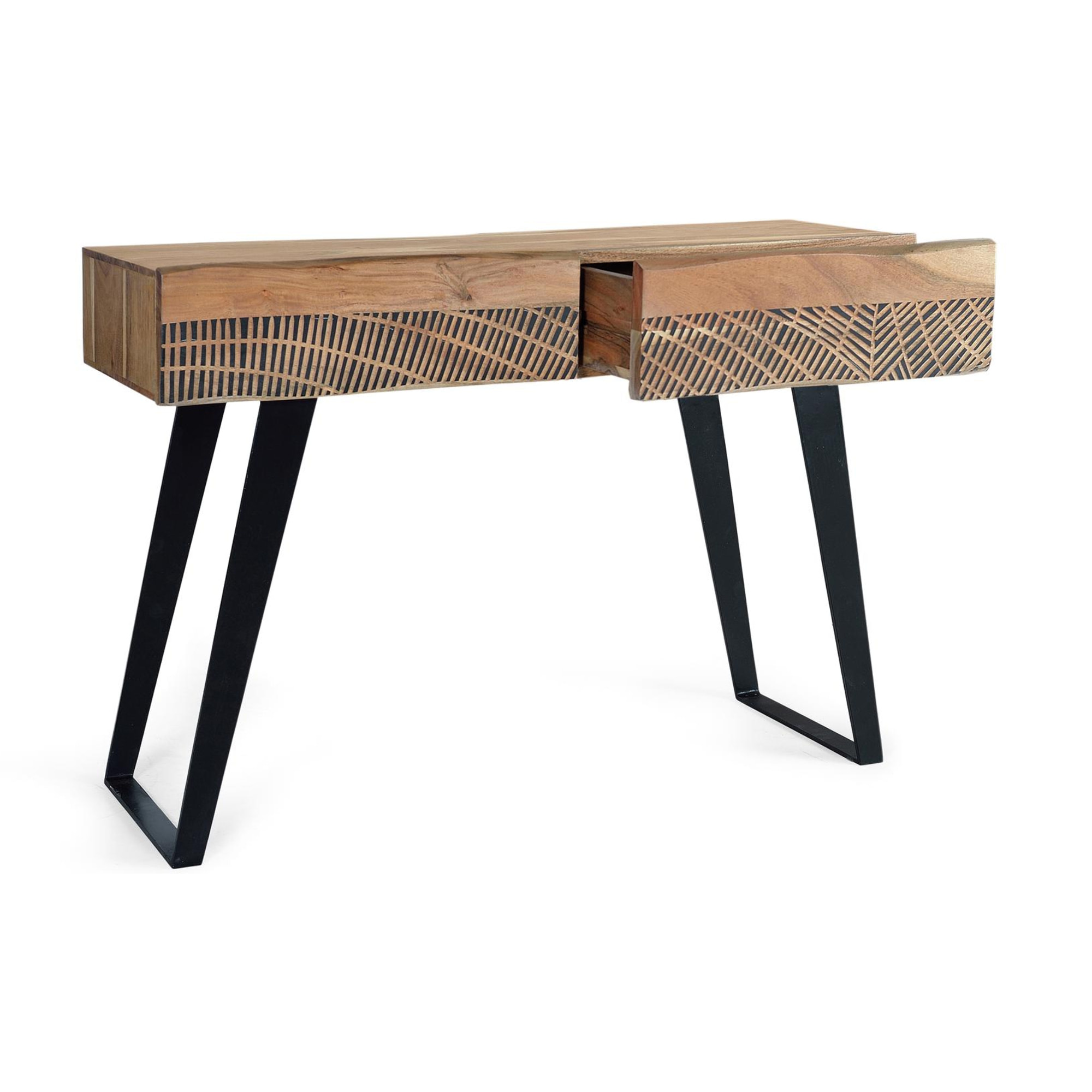 Consola de Madera de Acacia 110 Cm Estilo Rústico Moderno