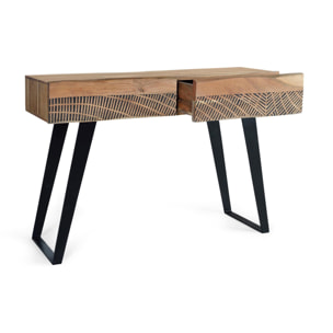Consola de Madera de Acacia 110 Cm Estilo Rústico Moderno