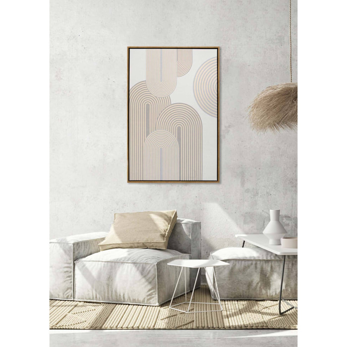 Cuadro Saphe poliéster crema 93x63x4 cm