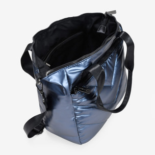 Bolso de hombro azul con acolchado