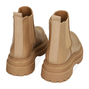 Chelsea boots beige, tacco 5 cm