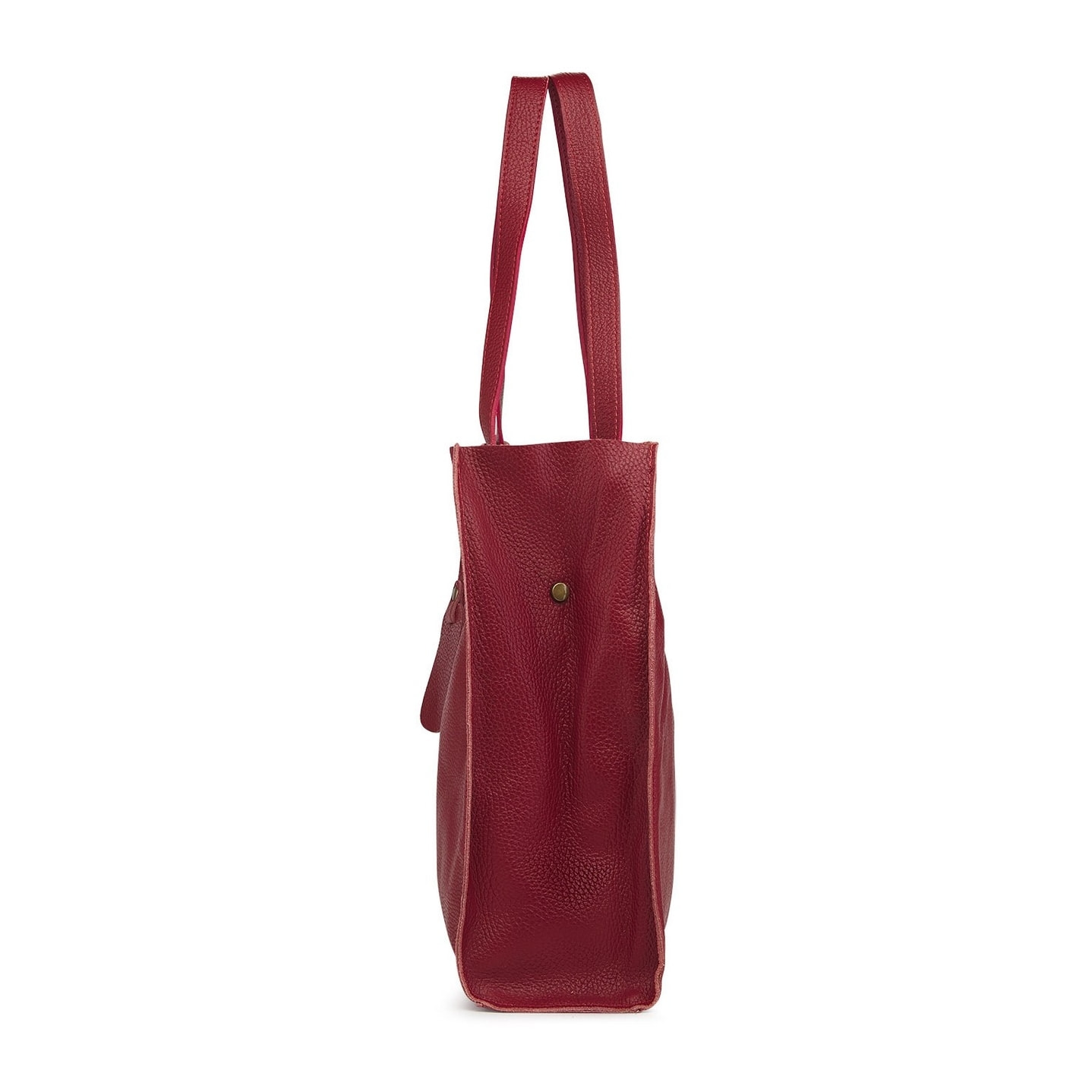 Borse Donna colore Rosso-in pelle Made in Italy 33x38x15cm