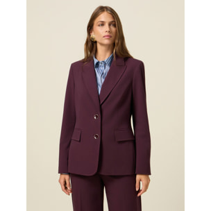 Oltre - Blazer in flanella misto viscosa - Bordeaux