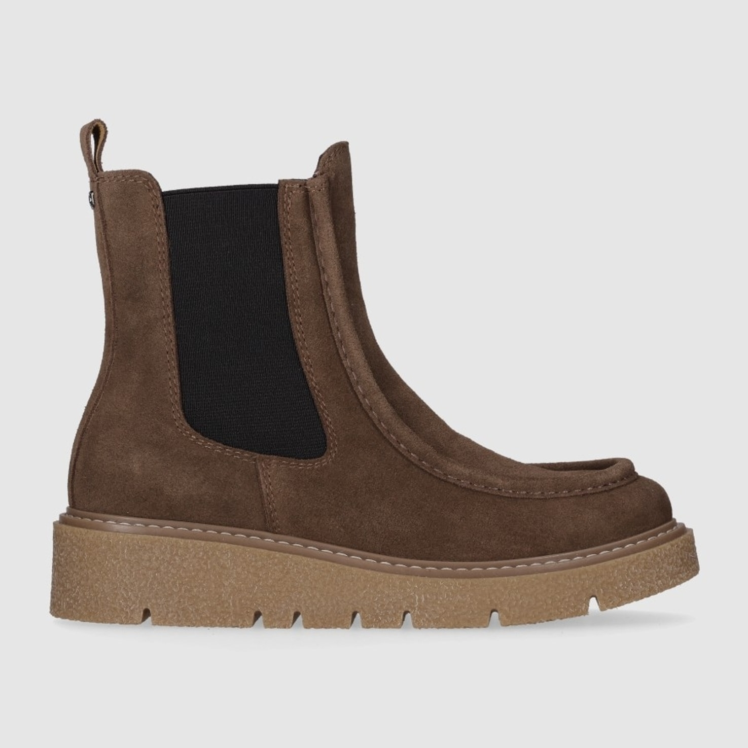 Botines de Serraje - Taupe - Tacón: Bajo