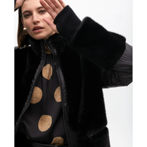 Cappotto combinato piume e pelliccia