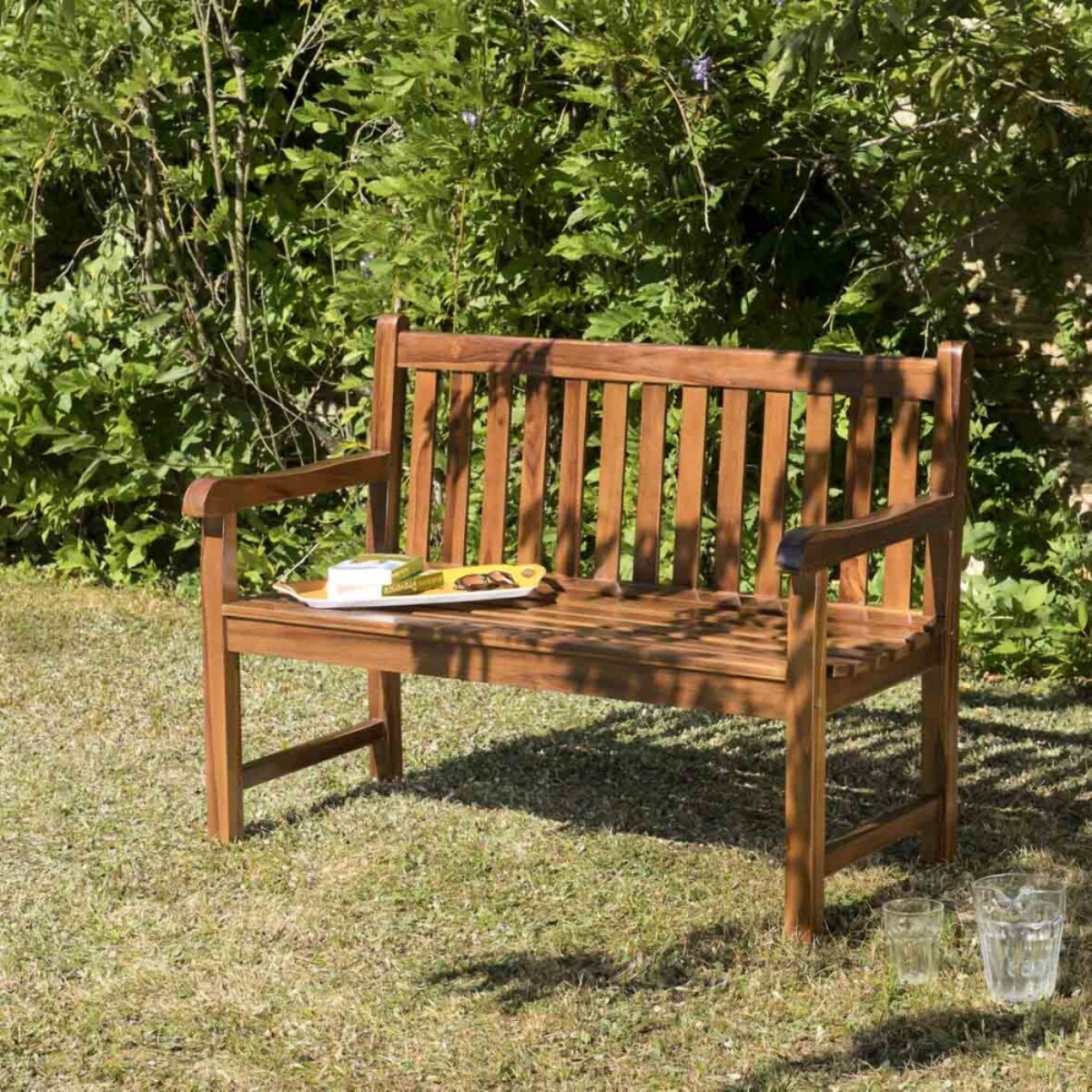 MAEVA - Banc de jardin Java en bois teck huilé