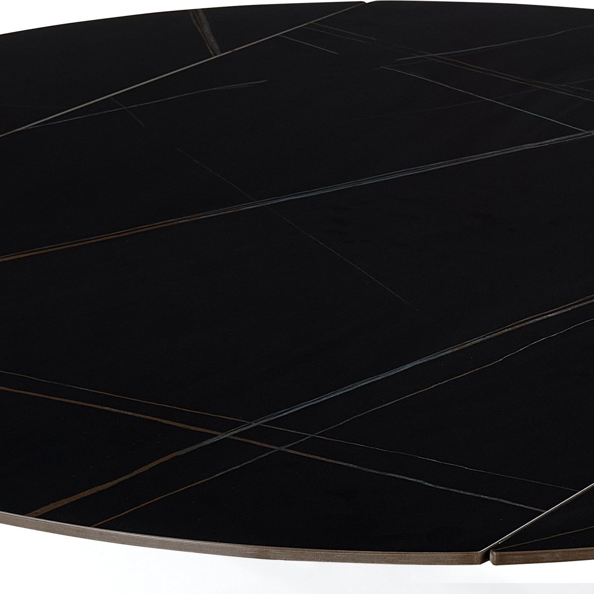 Table à manger extensible Tomasucci TAAK, en céramique, marbre noir, gris H.77 P.85 L.135