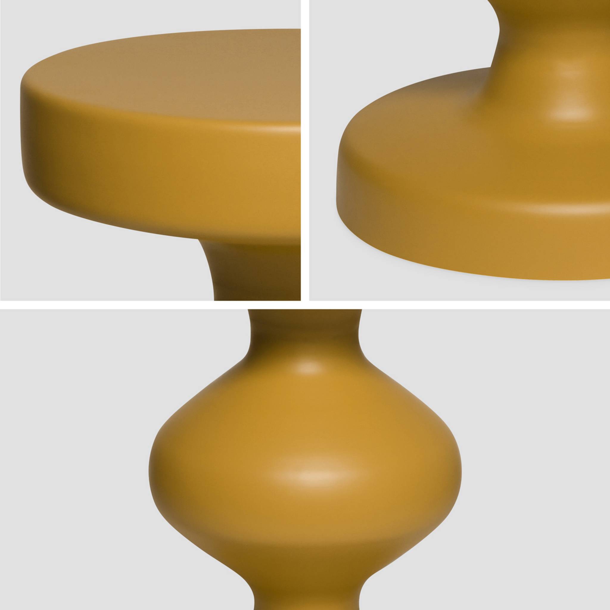 Table d'appoint. bout de canapé. table de chevet en métal. moutarde. Hawa Ø29.5 x H 48.5cm