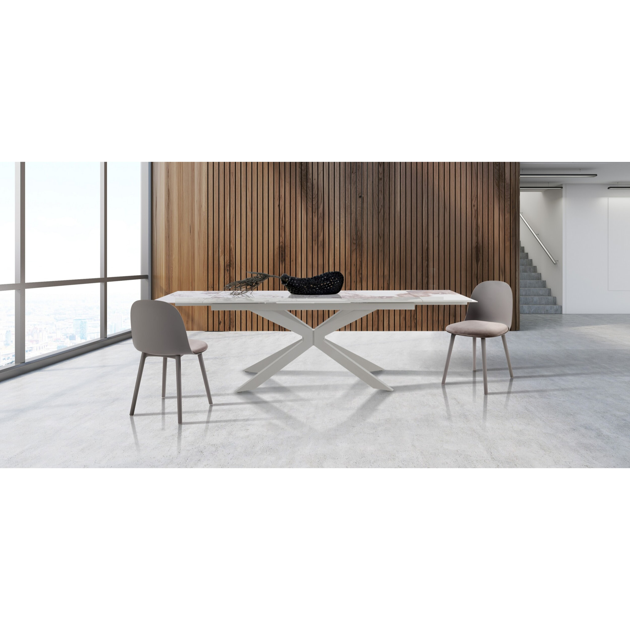 Tomasucci Table extensible MELVIN EVO 160 ONICE MARBLE - BLANC
