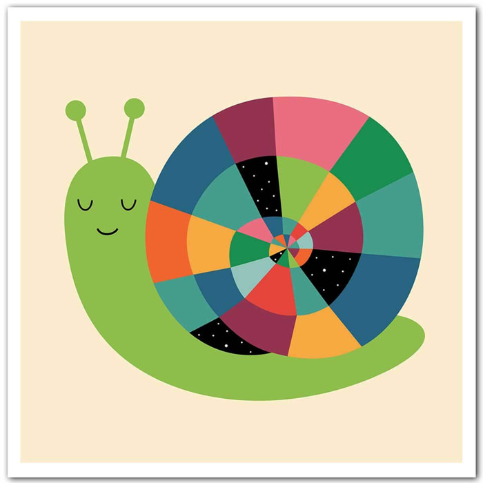 Affiche  rainbow escargot Affiche seule