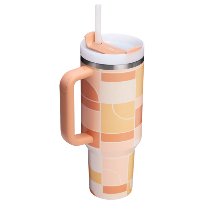 Botella de agua Isotermica - 1,18L - QUENCHER® H2.O FLOWSTATE™ TUMBLER - Apricot Court Geo