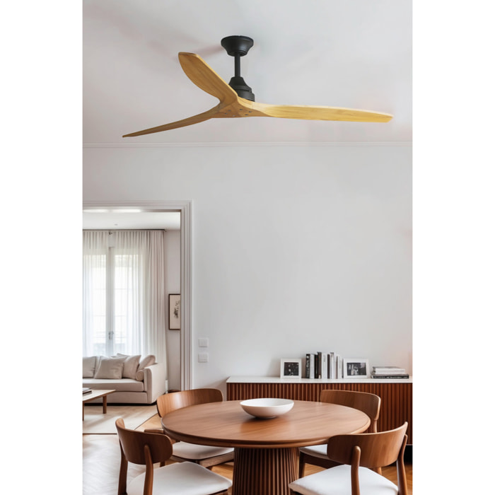 ALO L Ventilateur noir/bois DC